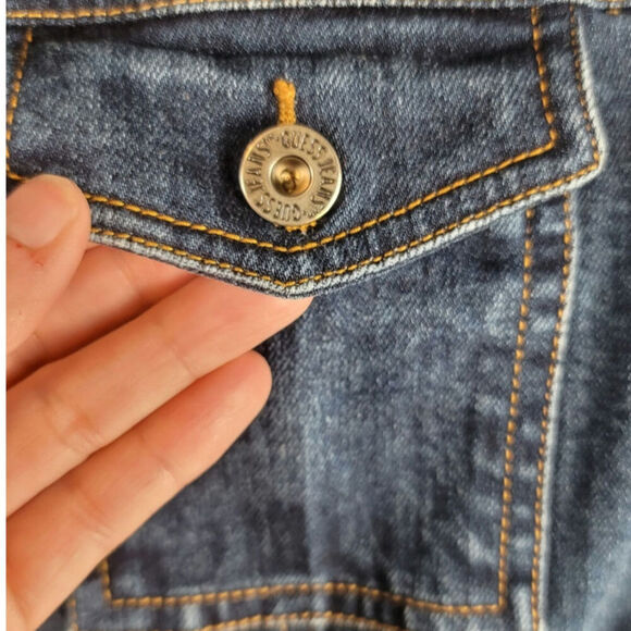GUESS USA Y2K VINTAGE DENIM JEAN JACKET, sz MEDIUM - Picture 8 of 13